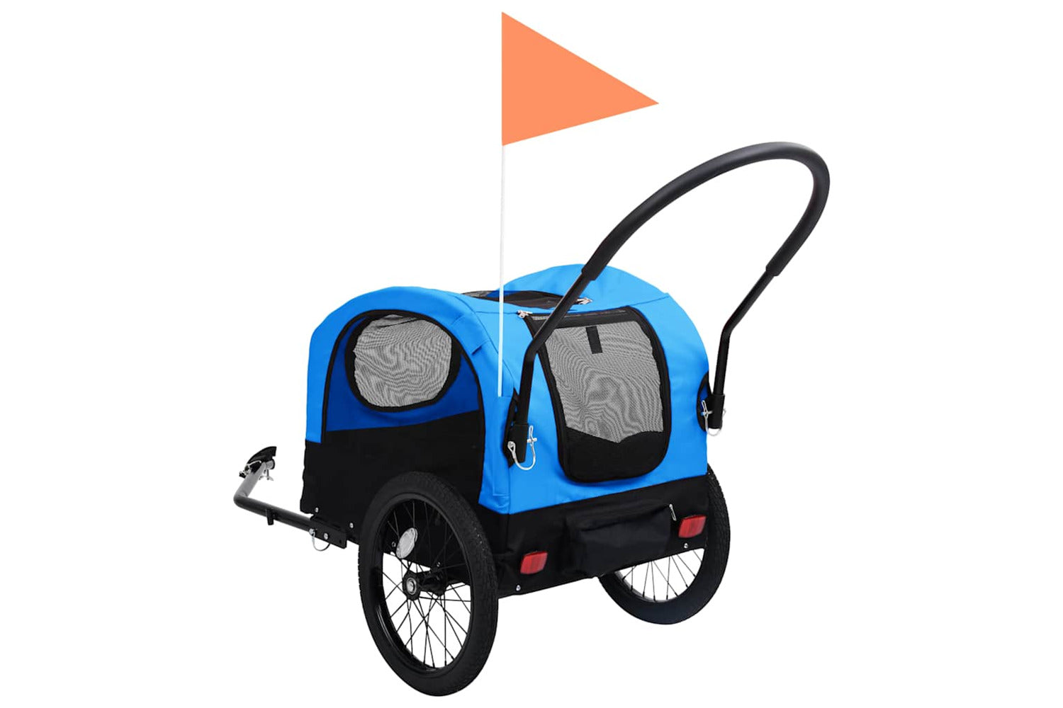 Vidaxl 2-in-1 Pet Bike Trailer & Jogging Stroller Blue And Black-5