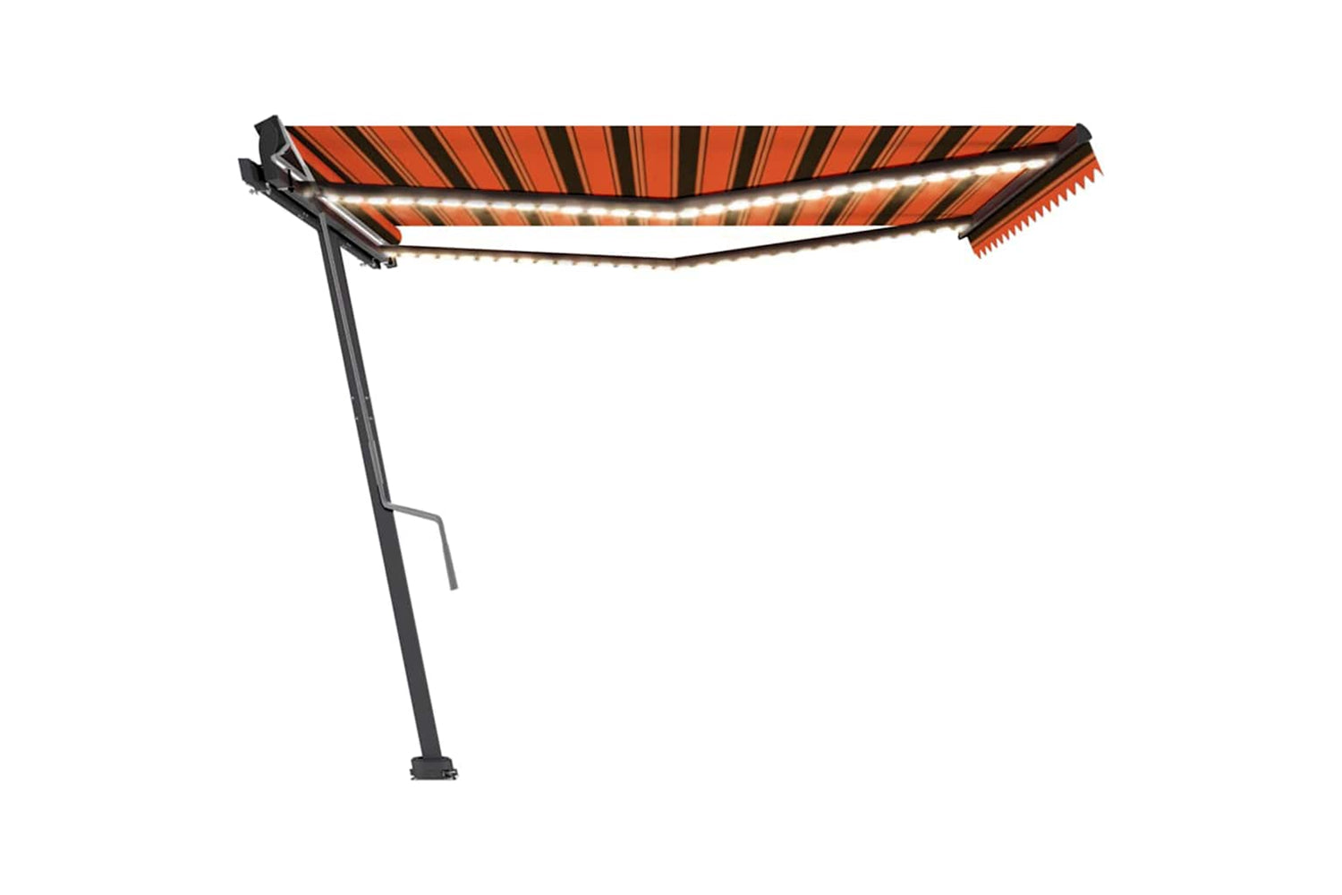 Vidaxl Manual Retractable Awning With Led 450x300 Cm Orange And Brown-4