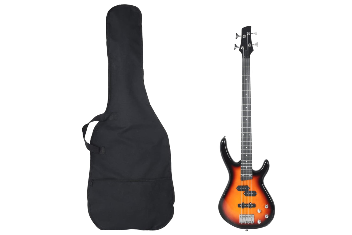 vidaXL 70183 Electric Bass Guitar For Beginner With Bag Brown And Black 4/4 46