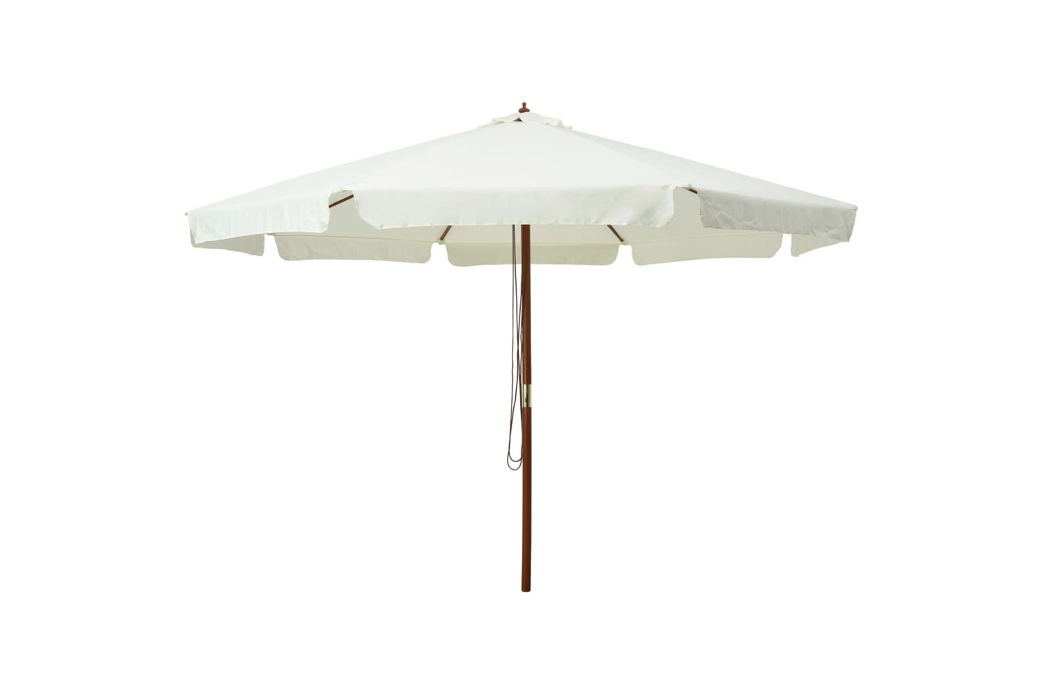 vidaXL 47212 Outdoor Parasol With Wooden Pole 330cm Sand White