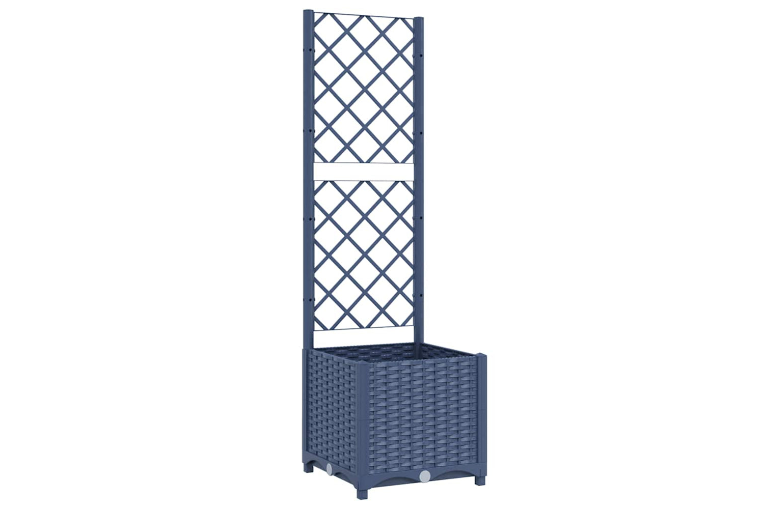 vidaXL Garden Planter With Trellis Dark Grey 40x40x136cm Pp