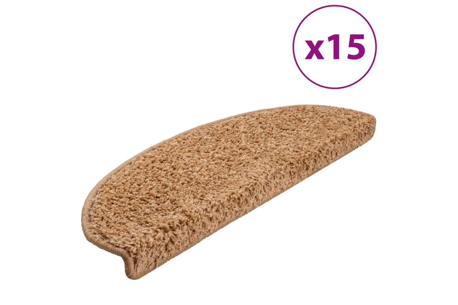 vidaXL 133902 Carpet Stair Treads 15 Pcs Beige 65x21x4cm