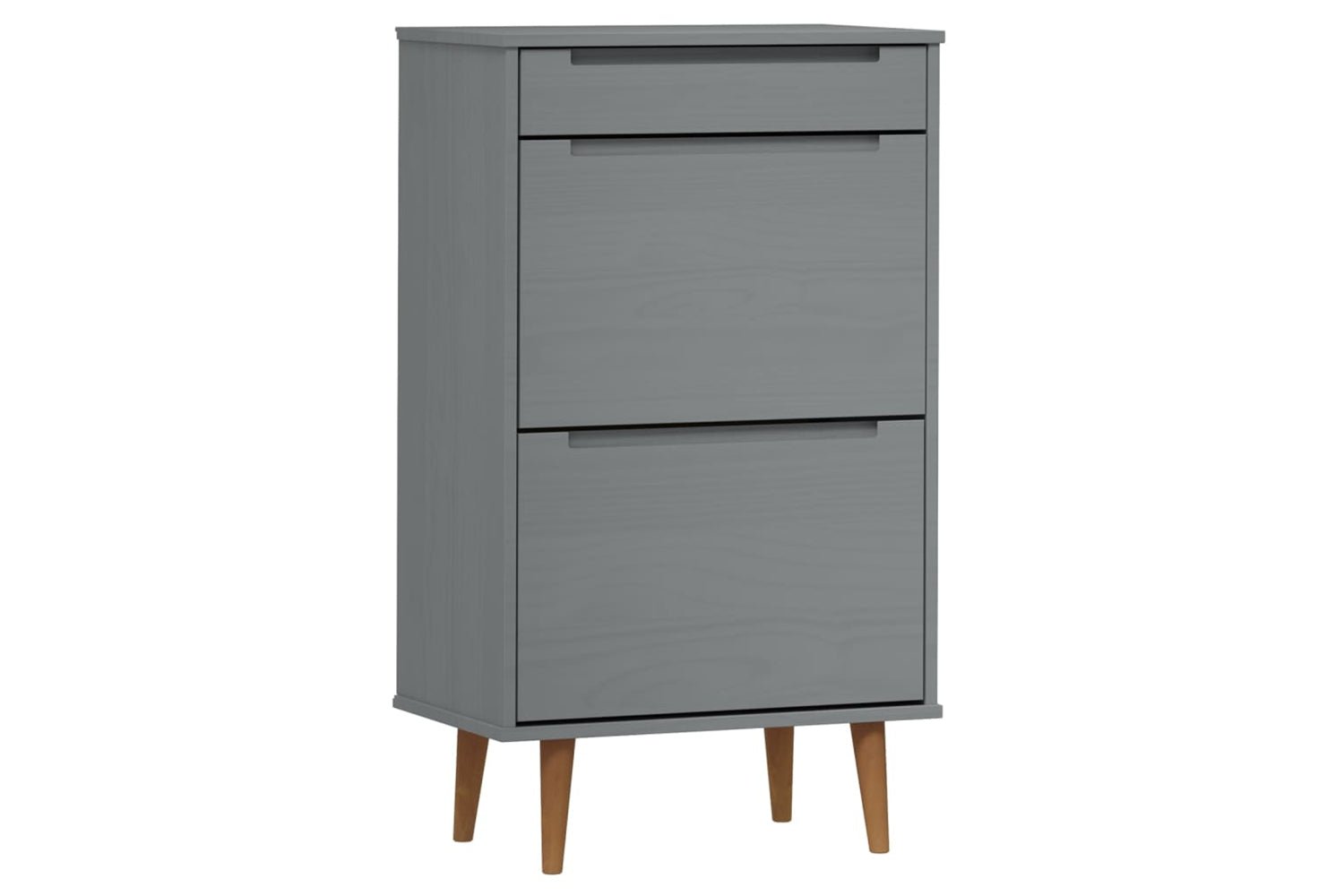 vidaXL 350527 Shoe Cabinet Molde Grey 59,5x35x103cm Solid Wood Pine