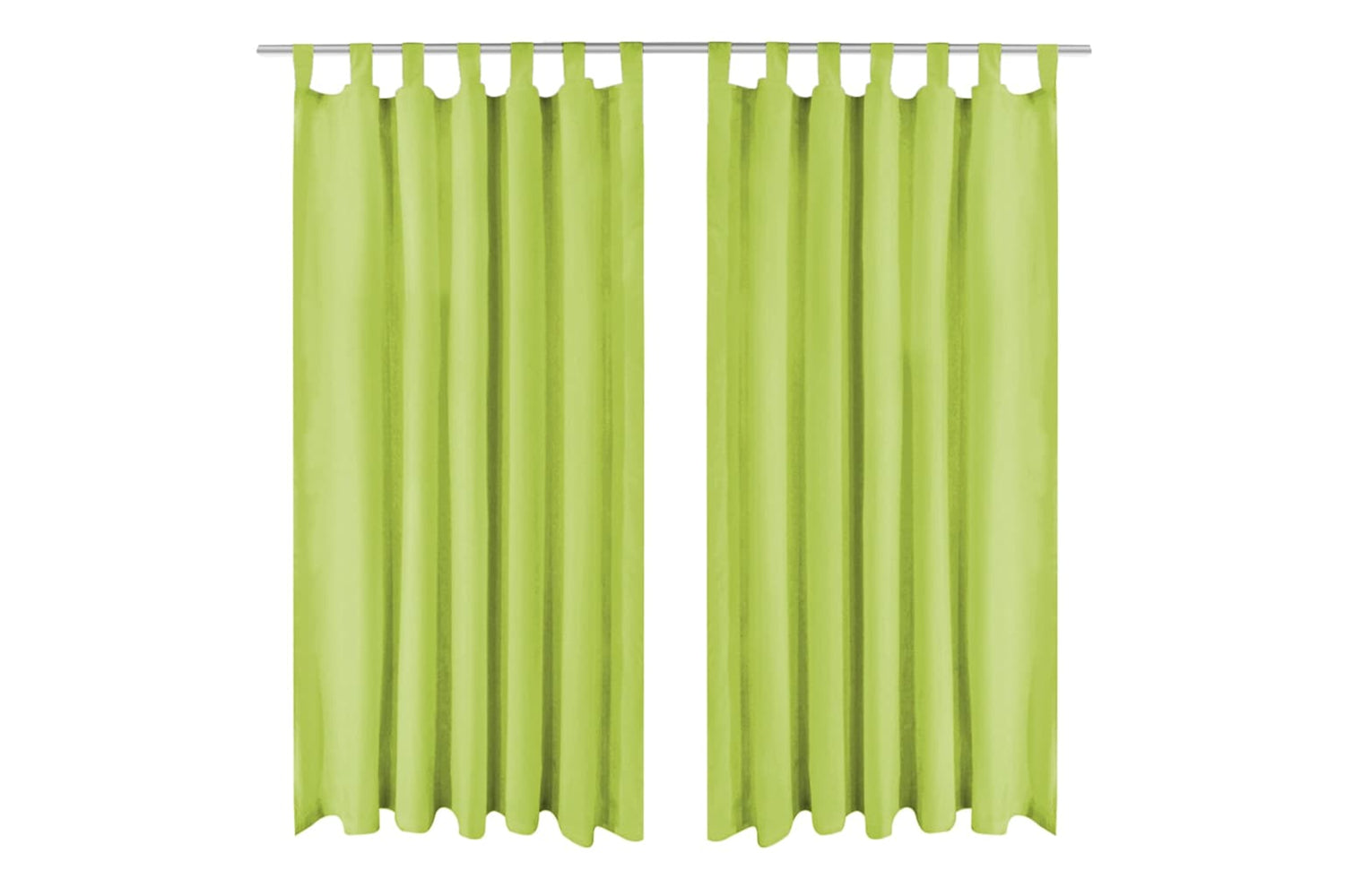 vidaXL 132222 Micro-satin Curtains 2 Pcs With Loops 140x175cm Green