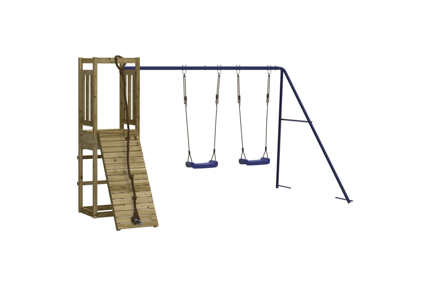 Vidaxl 3155953 Playhouse With Climbing Wall Swings Impregnated Wood Pine-2