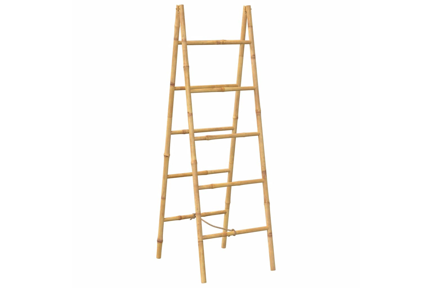 vidaXL 243714 Double Towel Ladder With 5 Rungs Bamboo 50x160cm