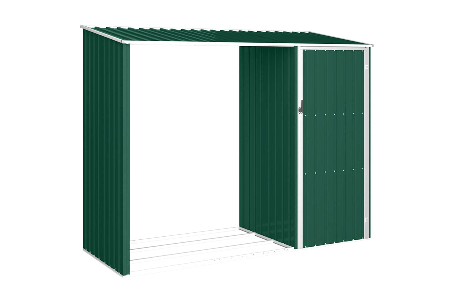 vidaXL 46293 Garden Firewood Shed Green 245x98x159cm Galvanised Steel