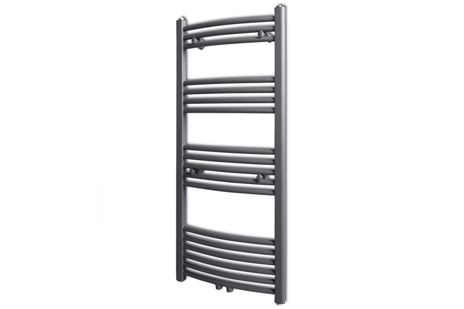 Vidaxl 141899 Grey Bathroom Central Heating Towel Rail Radiator Curve 500x1160mm