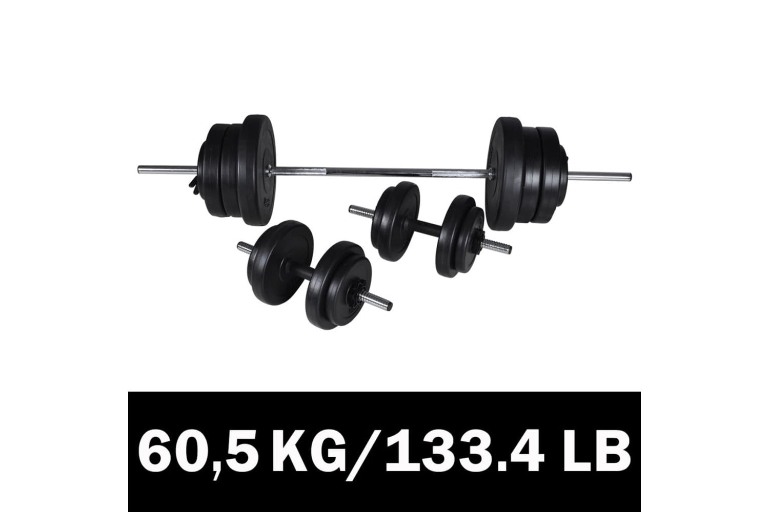 Vidaxl 90375 Barbell + 2 Dumbbell Set 60.5kg-2