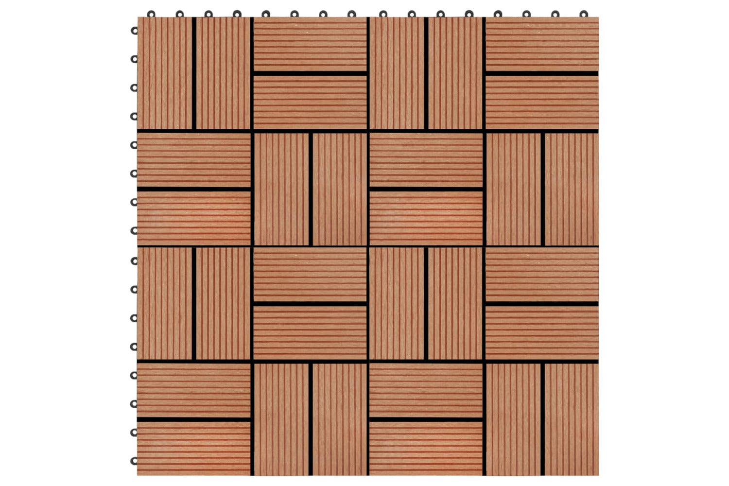 vidaXL 277809 22 Pcs Decking Tiles 30x30cm 2 Sqm Wpc Teak C-2