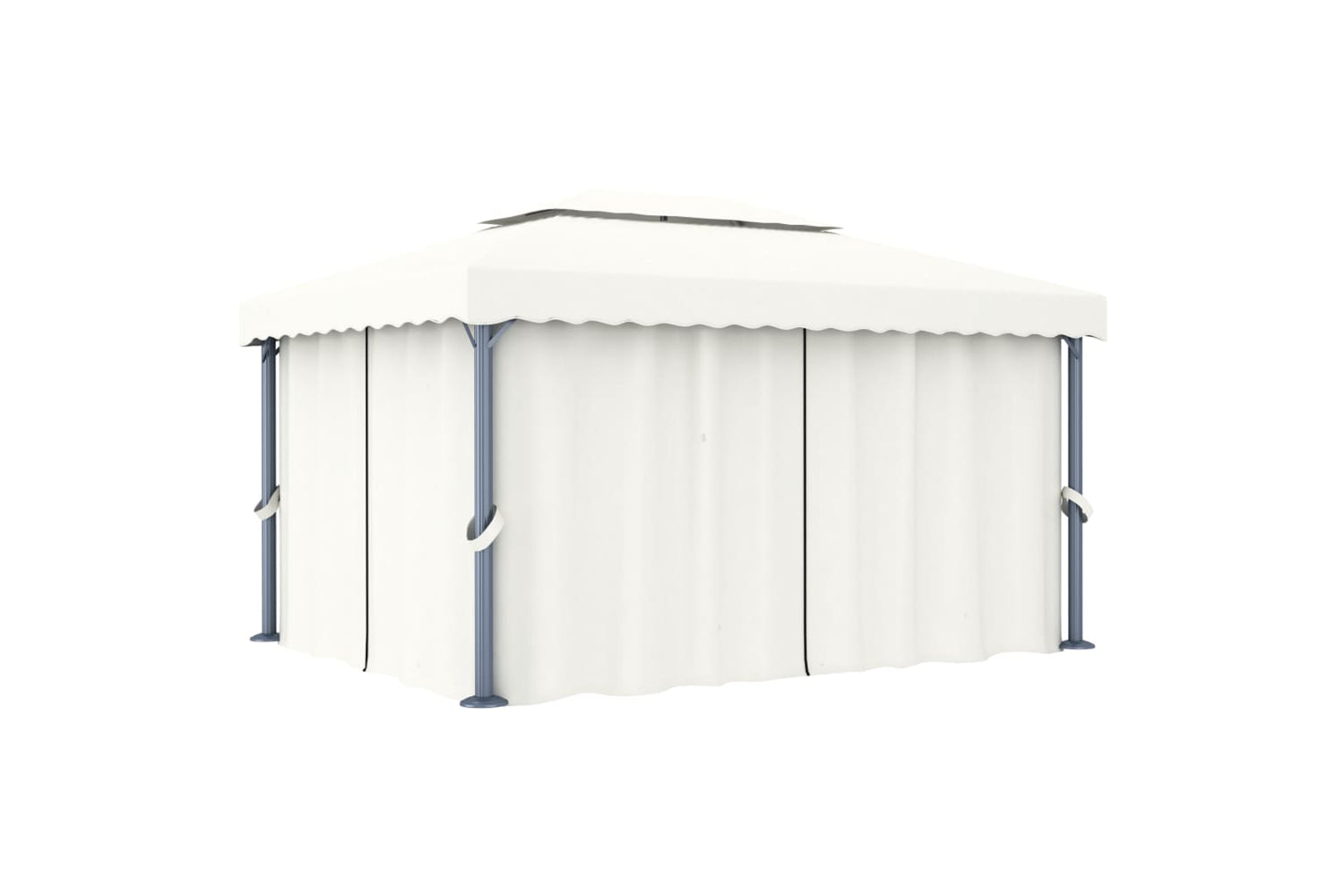 Vidaxl 3053375 Gazebo With Curtain 4x3 M Cream White Aluminium
