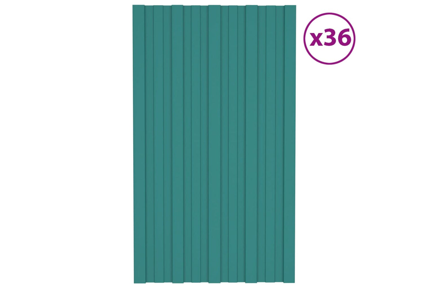 vidaXL 317200 Roof Panels 36 Pcs Galvanised Steel Green 80x45cm-2