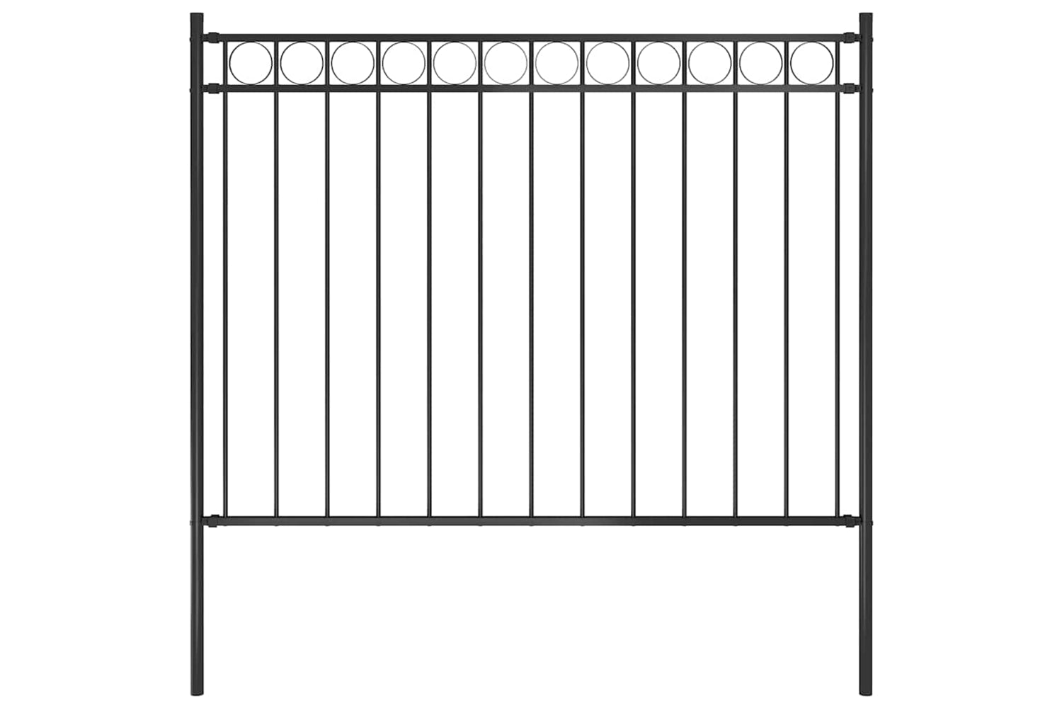 Vidaxl 146313 Garden Fence Steel 1.7x1 M Black