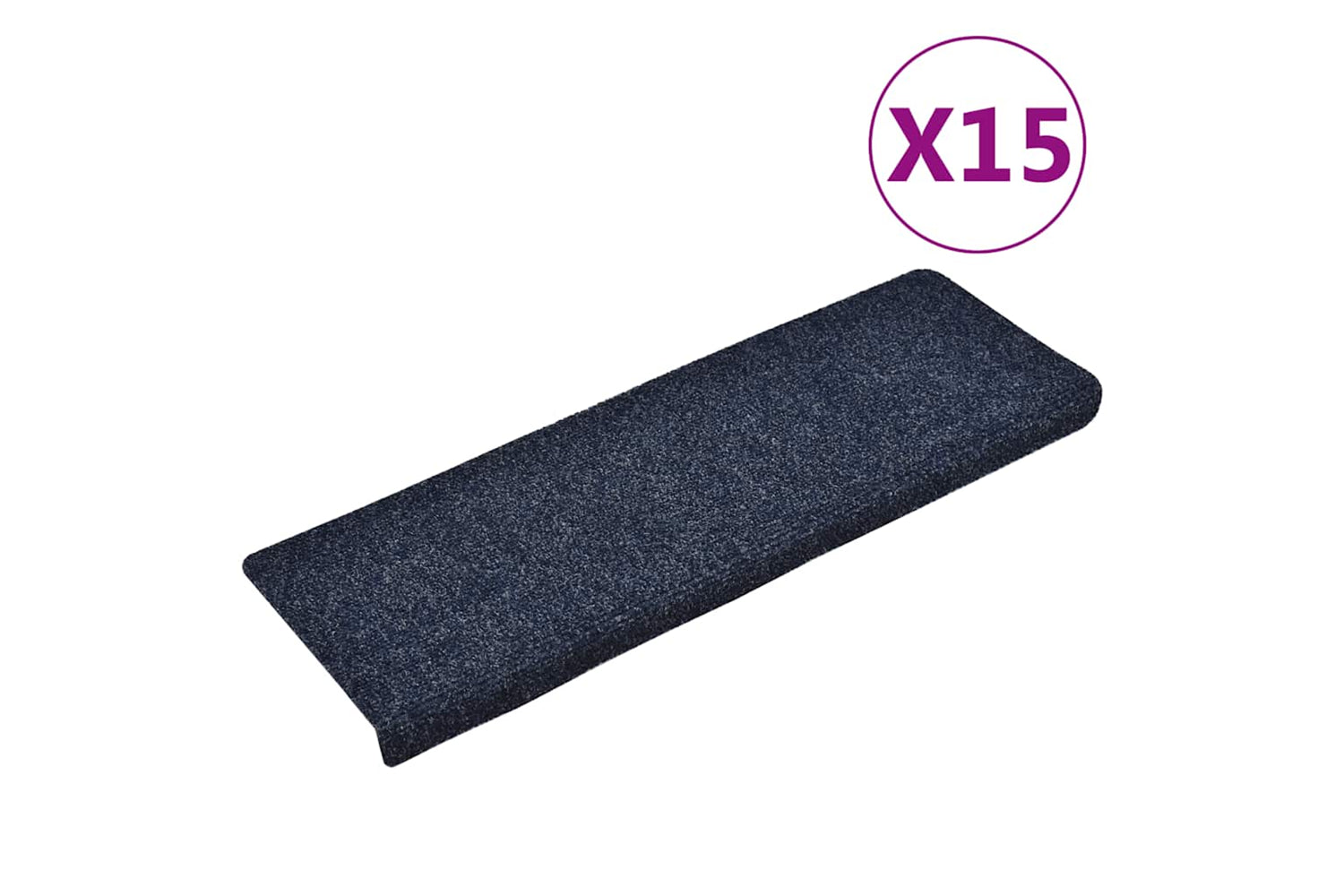 vidaXL 134566 Stair Mats 15 Pcs Needle Punch 65x21x4cm Blue