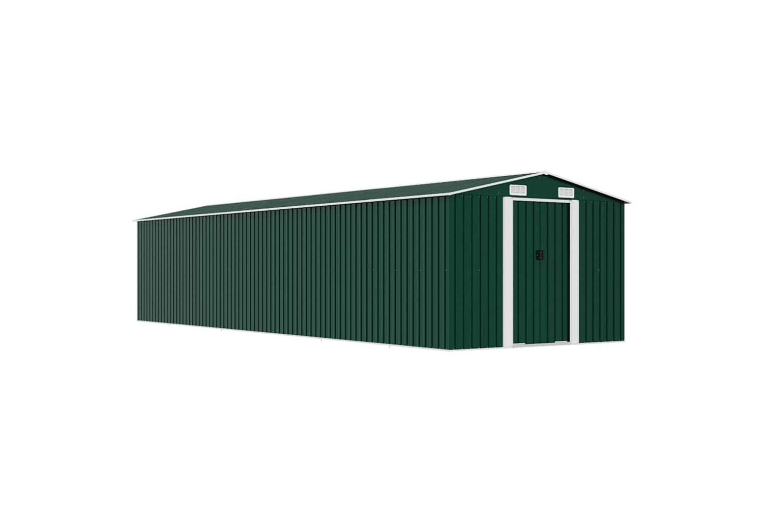 vidaXL 47036 Garden Shed Green 257x990x181cm Galvanised Steel