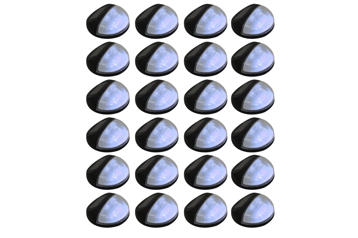 Vidaxl 277139 Outdoor Solar Wall Lamps Led 24 Pcs Round Black