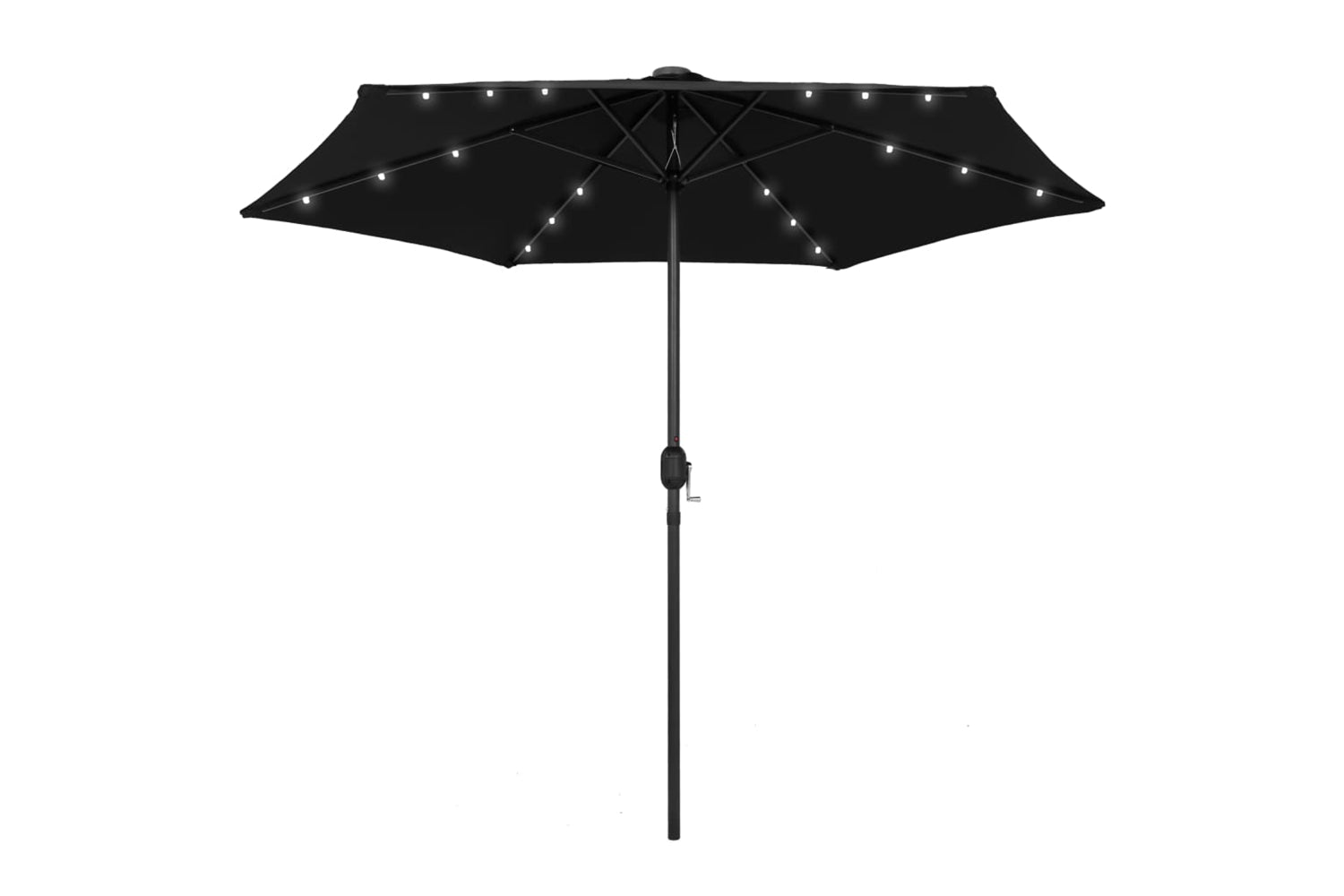 Vidaxl 47358 Parasol With Led Lights And Aluminium Pole 270 Cm Black