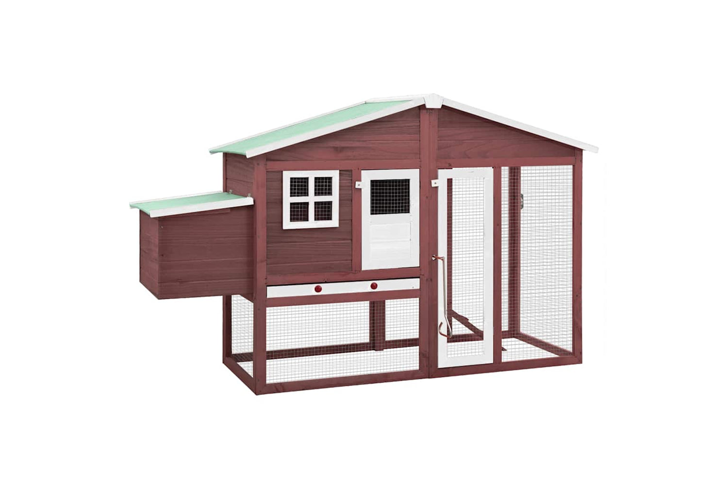 Vidaxl 170866 Chicken Coop With Nest Box Mocha And White Solid Fir Wood