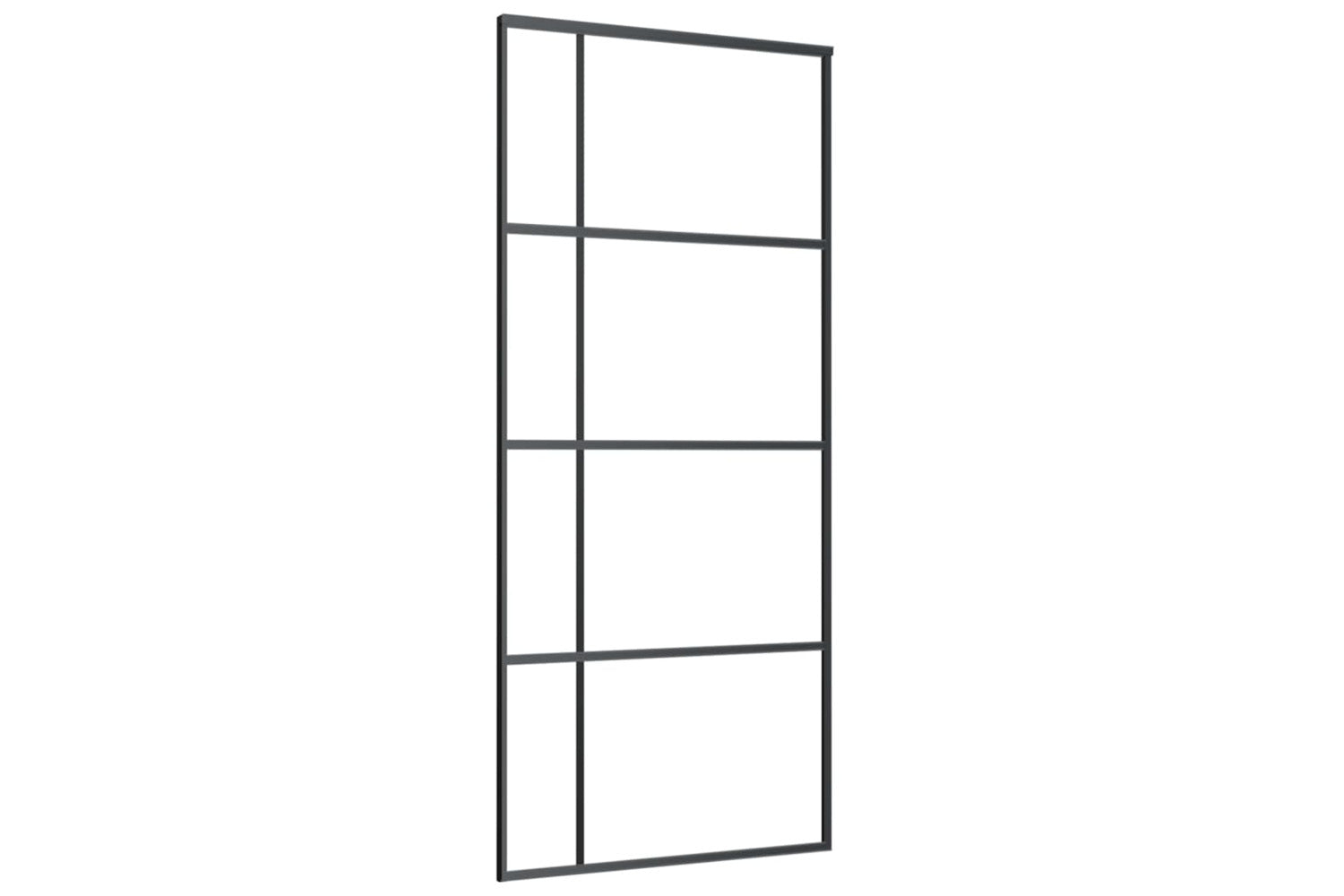 Vidaxl 151683 Sliding Door Frosted Esg Glass And Aluminium 90x205 Cm Black-2