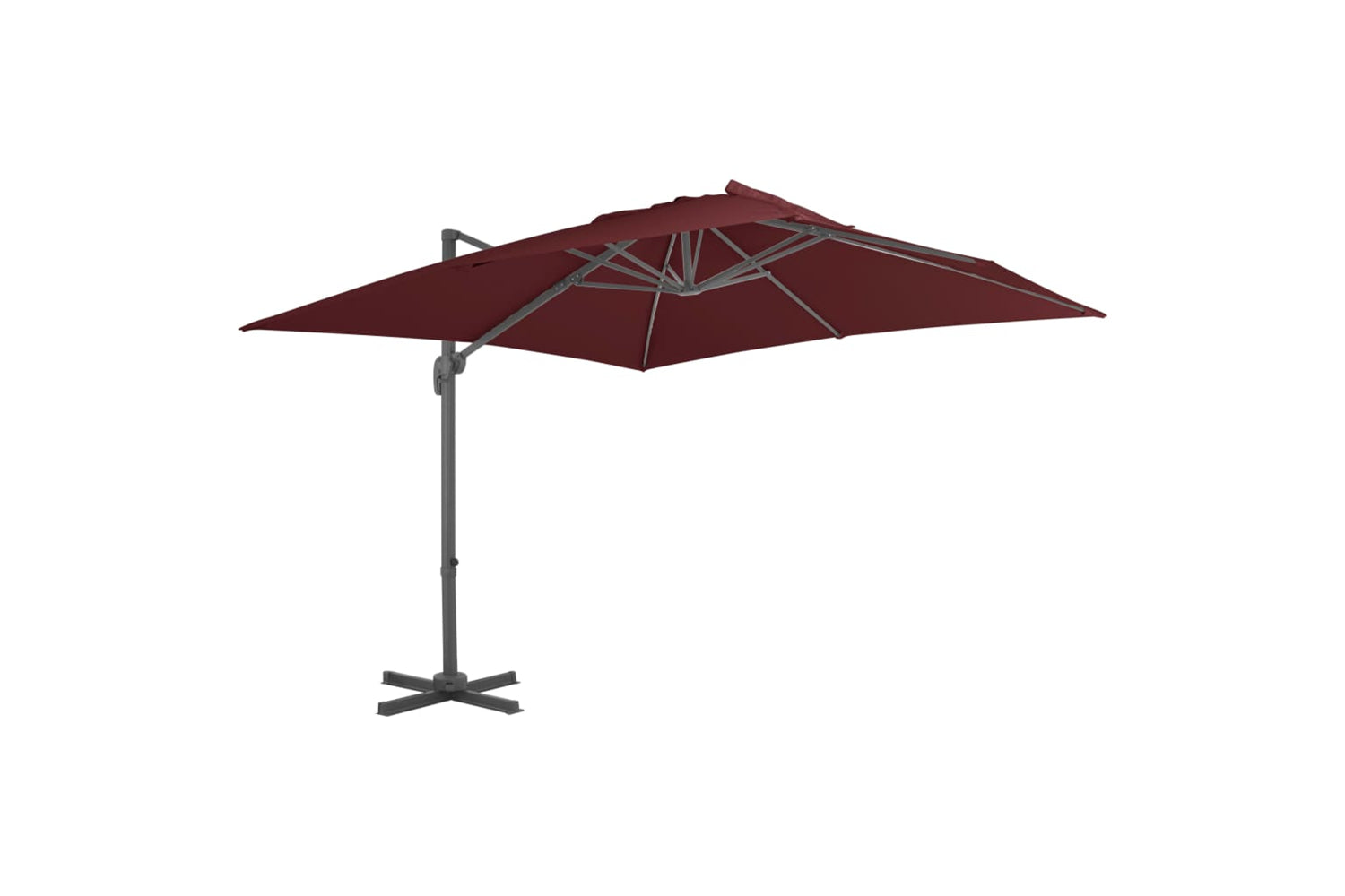 vidaXL 312315 Cantilever Umbrella With Aluminium Pole Bordeaux Red 400x300cm