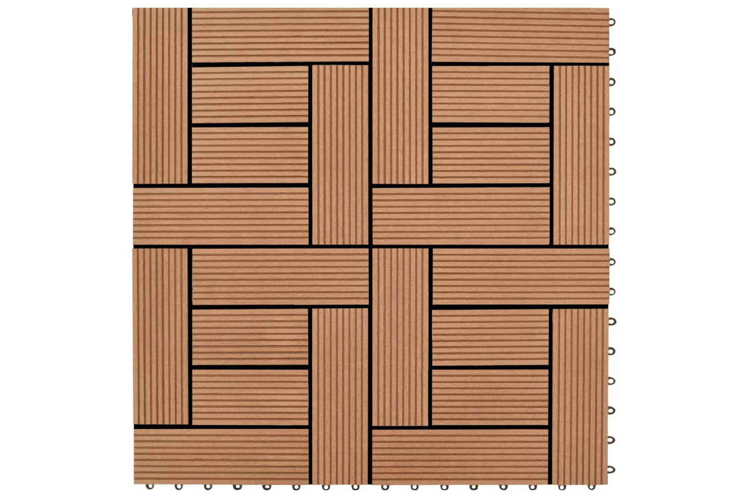 vidaXL 277798 22 Pcs Decking Tiles 30x30cm 2 Sqm Wpc Black-2