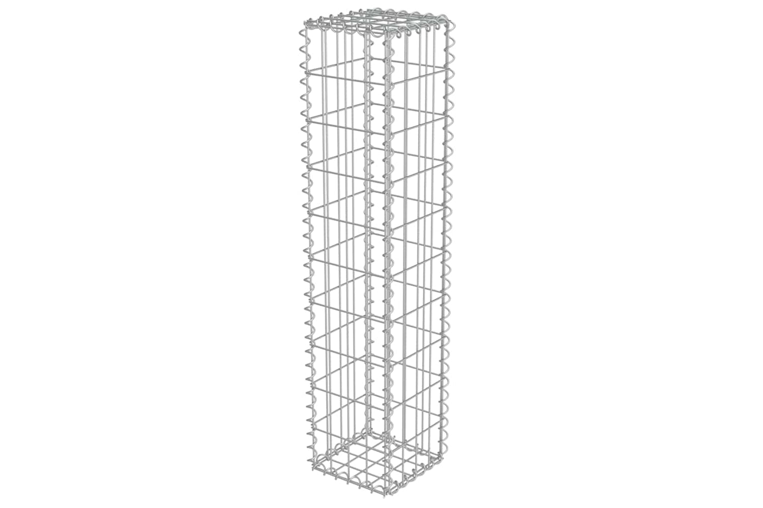 vidaXL 143575 Gabion Wall With Covers Galvanised Steel 20x20x100cm