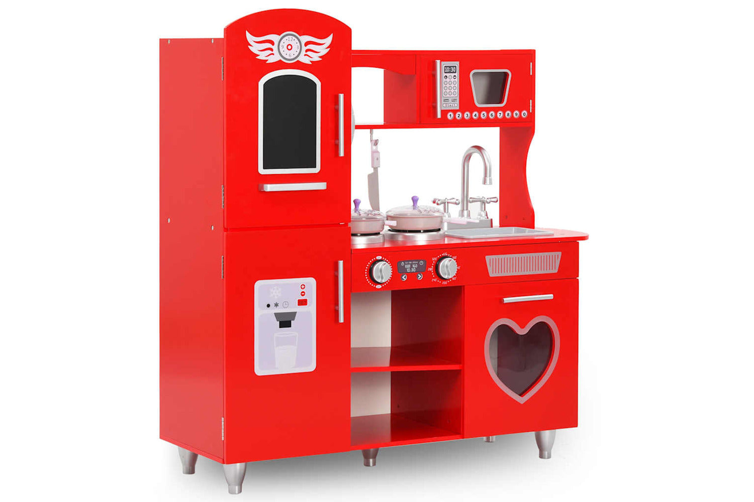 Vidaxl Kids' Play Kitchen Mdf 84x31x89 Cm Red-2