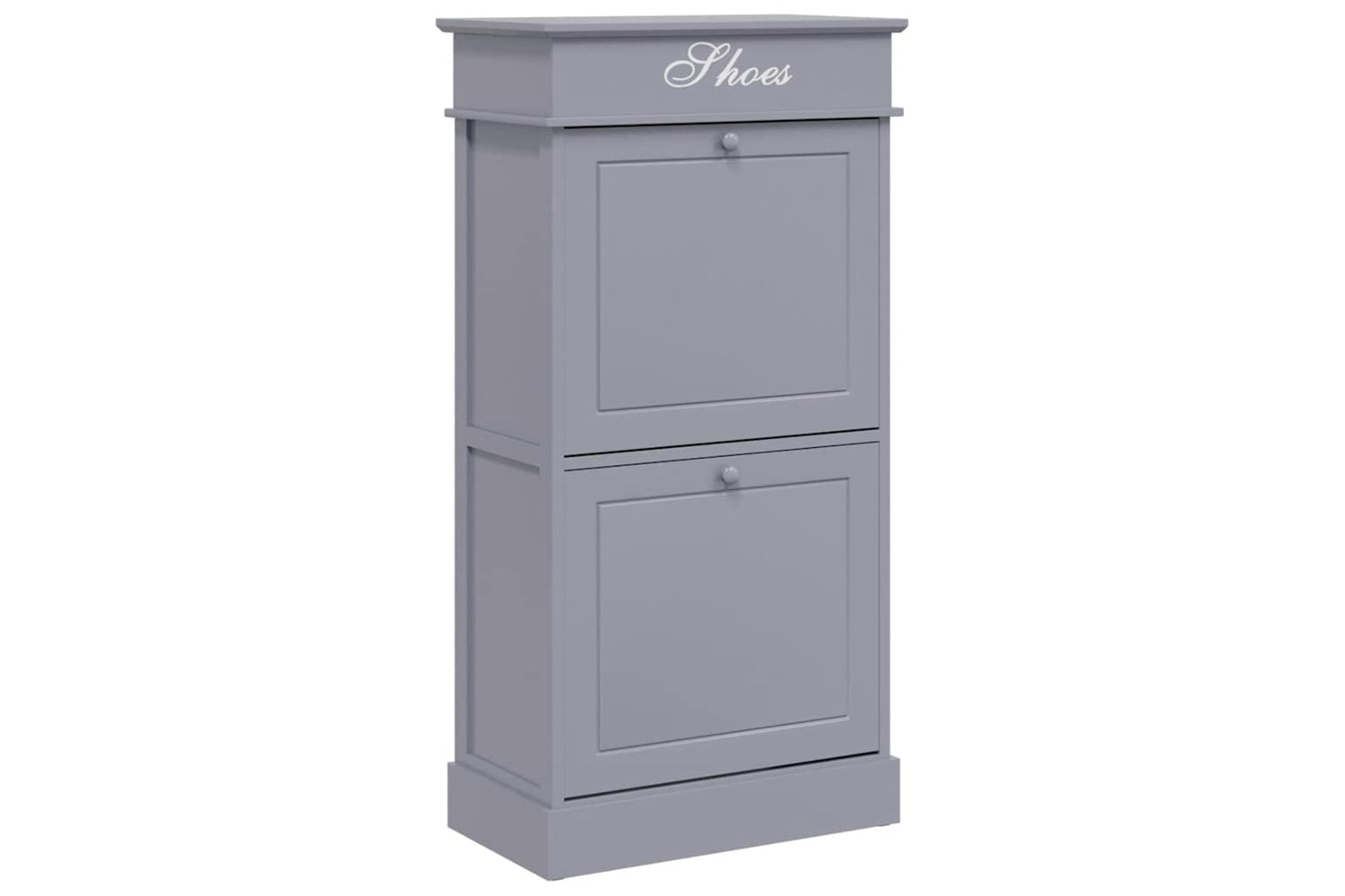 vidaXL 284090 Shoe Cabinet Grey 50x28x98cm Paulownia Wood