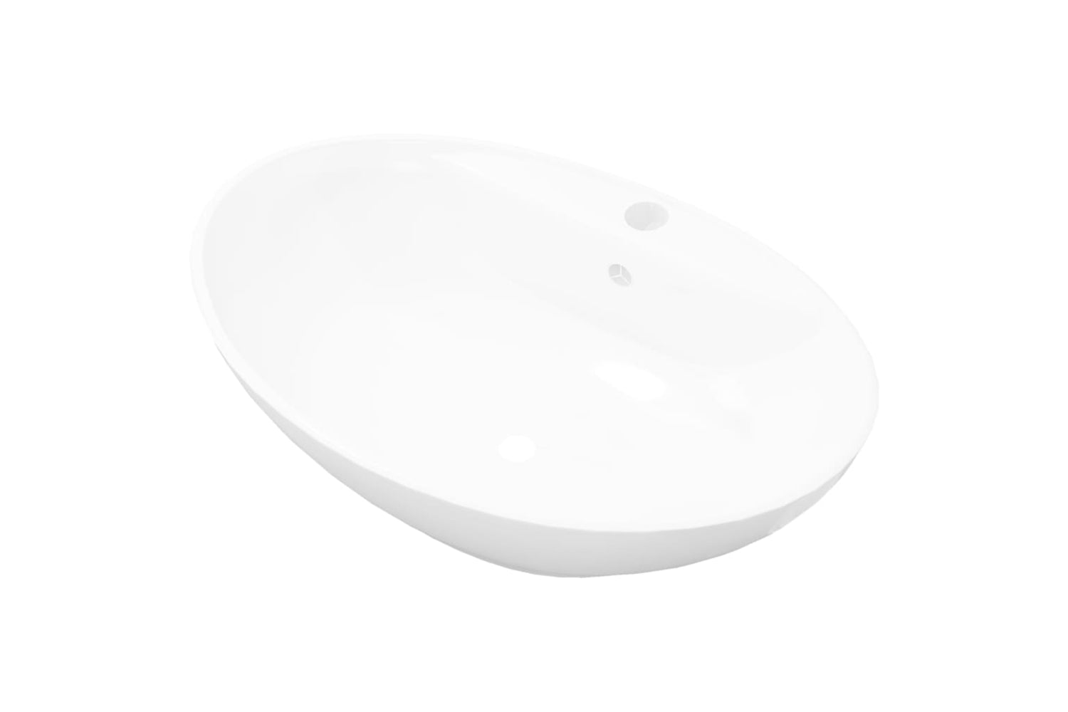 Vidaxl 140678 Luxury Ceramic Basin Oval With Overflow And Faucet Hole