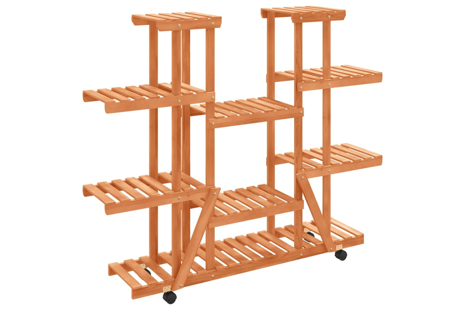 vidaXL 362860 Flower Stand With Wheels 110x25x115cm Solid Wood Fir
