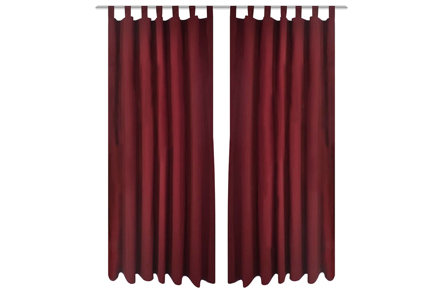 vidaXL 130362 2 Pcs Bordeaux Micro-satin Curtains With Loops 140 X 175cm