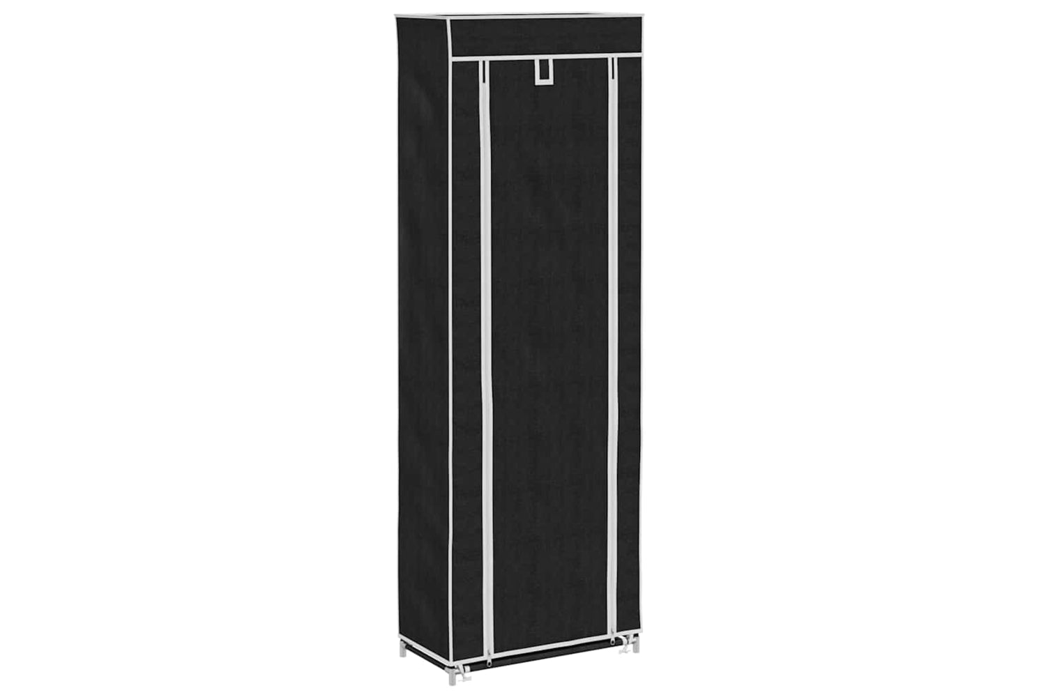 vidaXL 240491 Fabric Shoe Cabinet With Cover 162 X 57 X 29cm Black