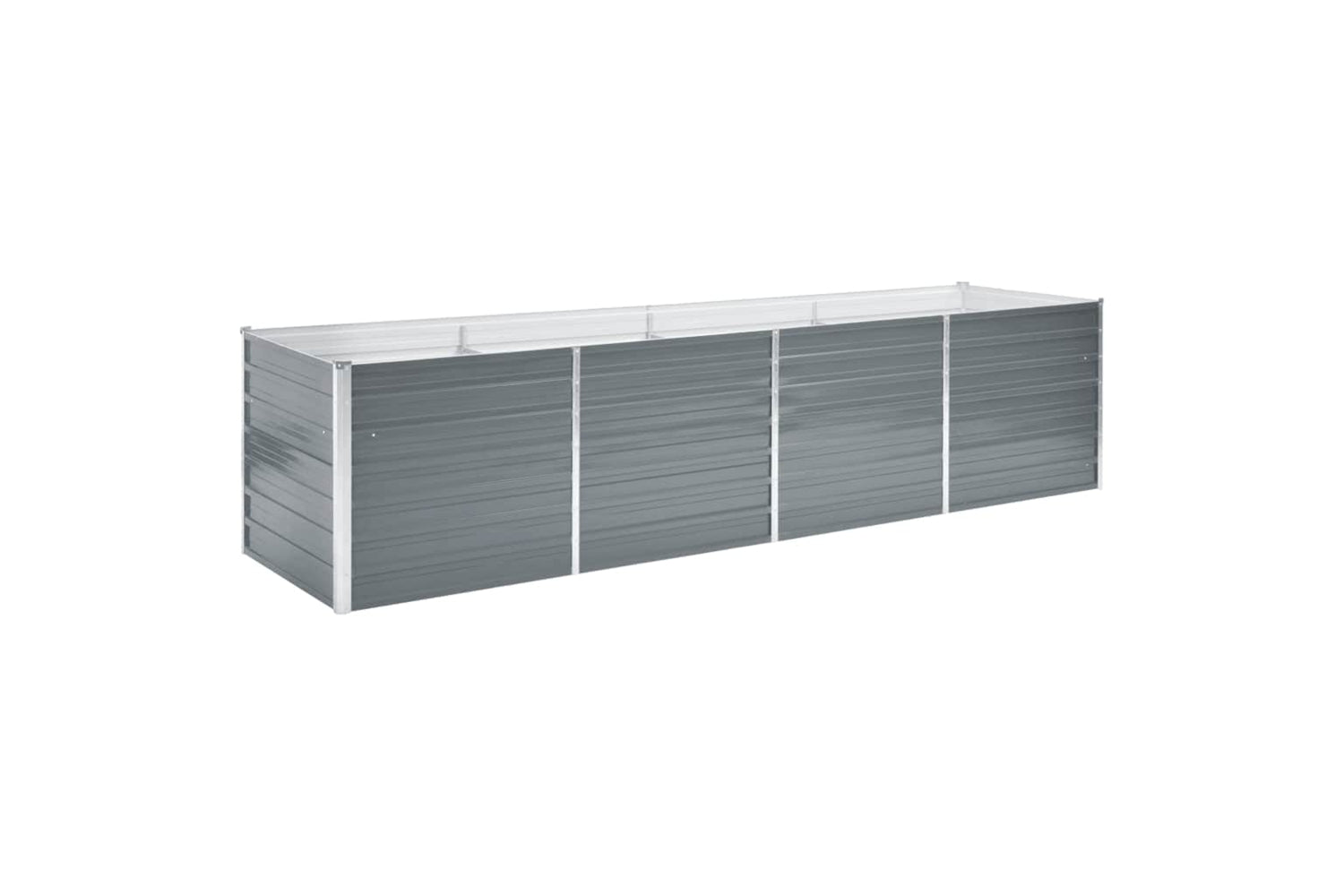 vidaXL 44844 Garden Raised Bed Galvanised Steel 320x80x77cm Grey