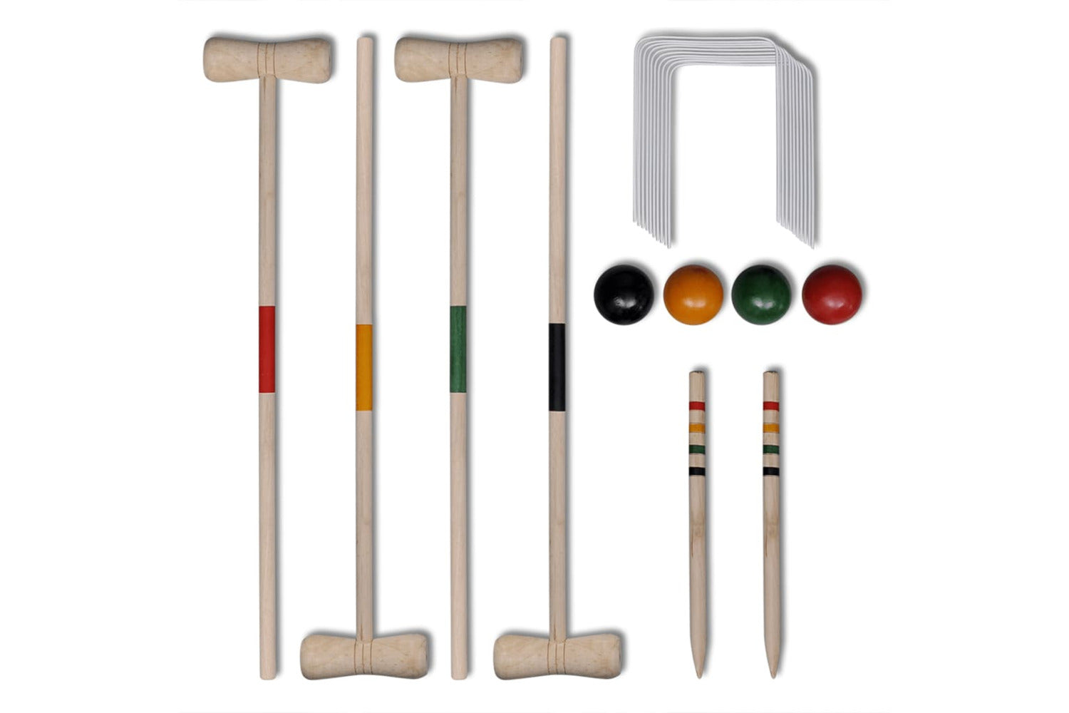 Vidaxl 90687 4 Player Wooden Croquet Set-2