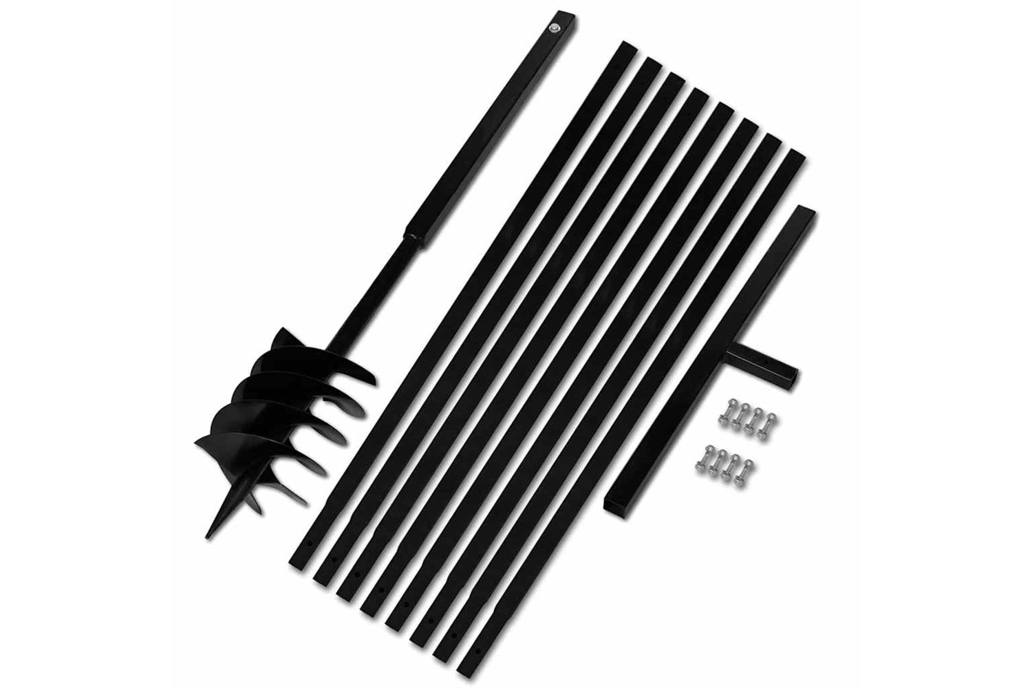 vidaXL 270532 Ground Drill With Handle 180mm With Extension Tube 9 M Steel
