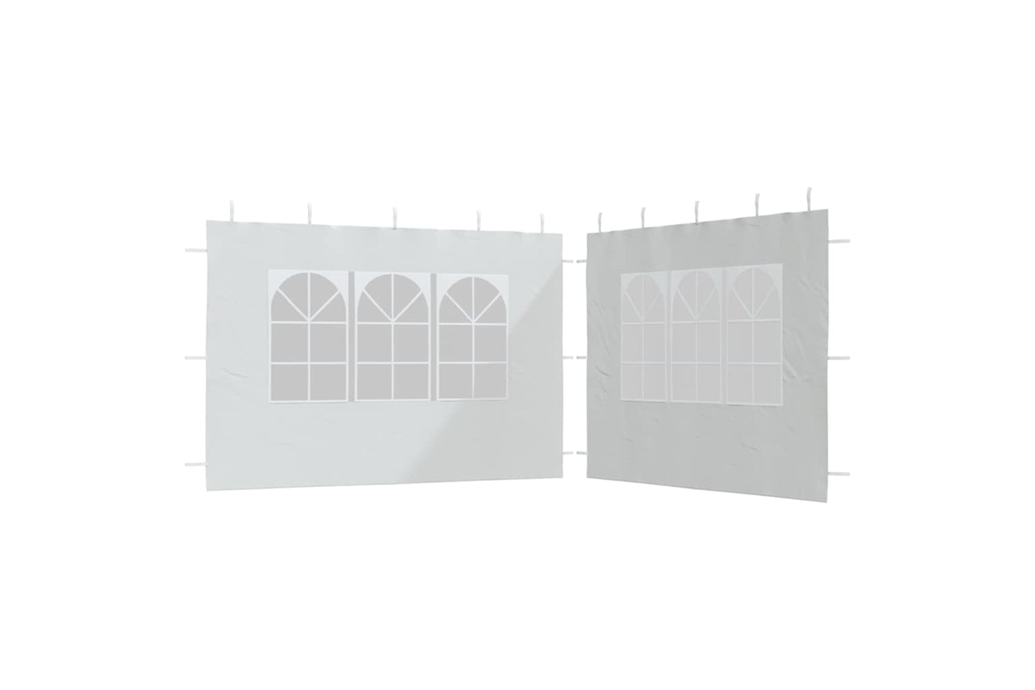 vidaXL Party Tent Sidewall 2 Pcs With Window Pe White