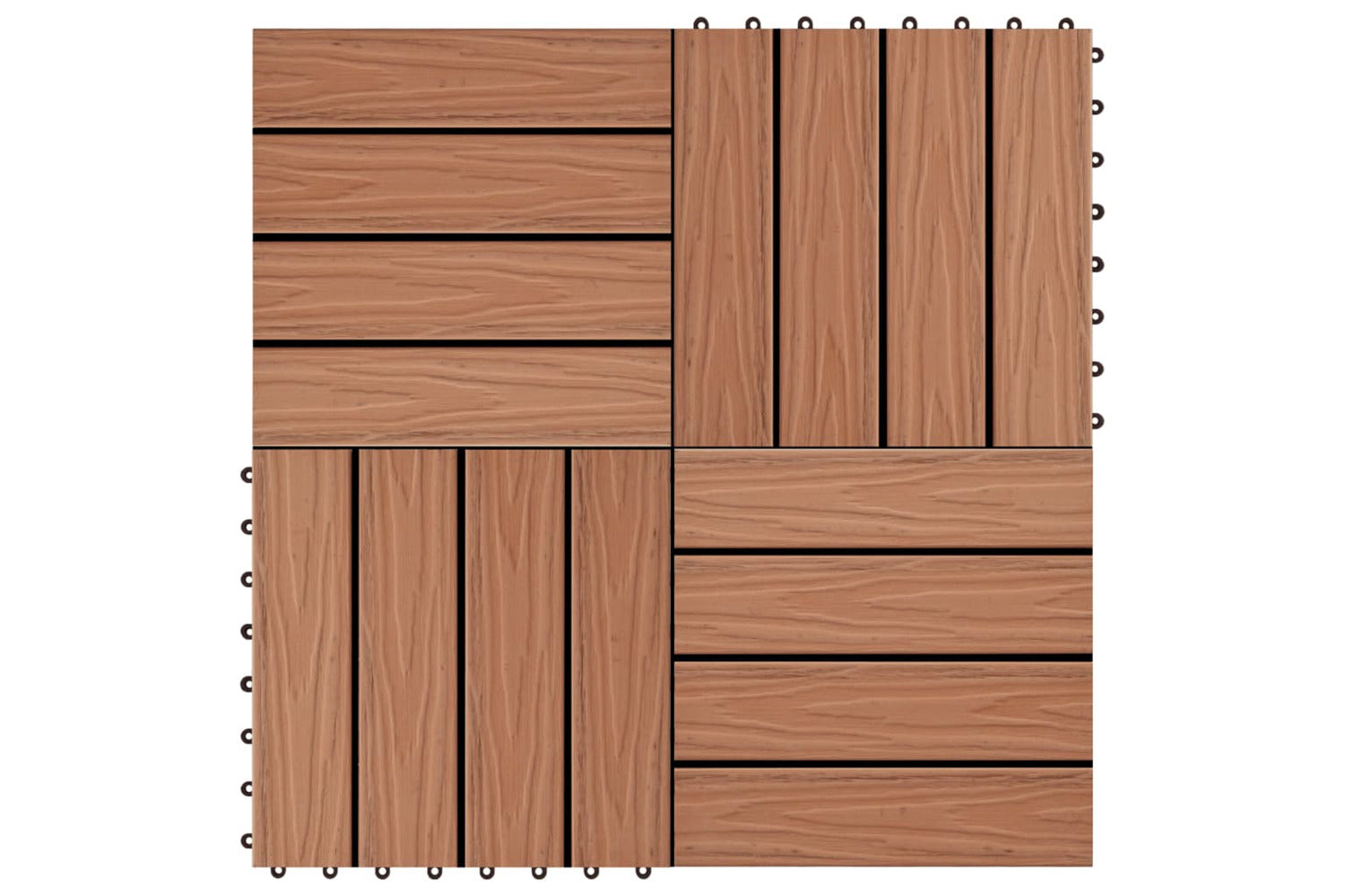 Vidaxl 45034 11 Pcs Decking Tiles Deep Embossed Wpc 30x30cm-2