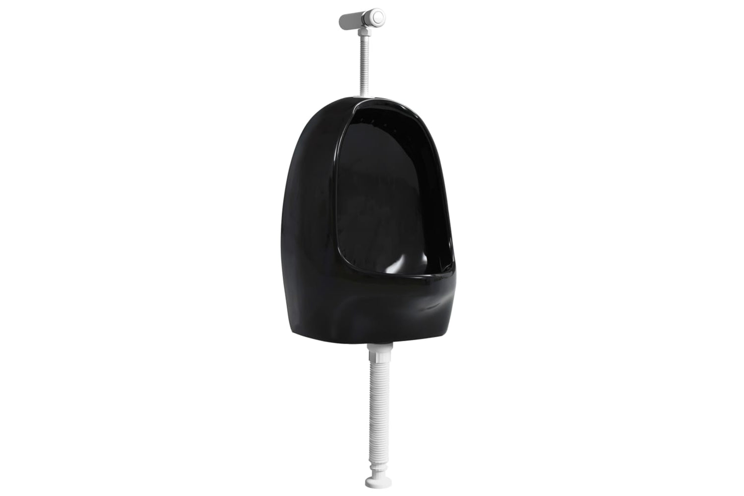 Vidaxl 143988 Wall Hung Urinal With Flush Valve Ceramic Black