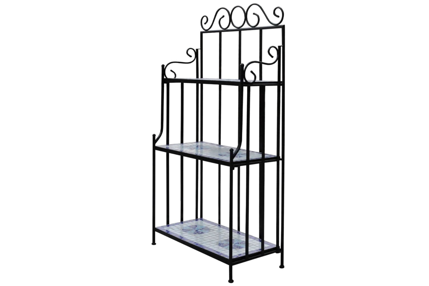 Vidaxl 41132 Plant Stand Plant Display Blue White Mosaic Pattern