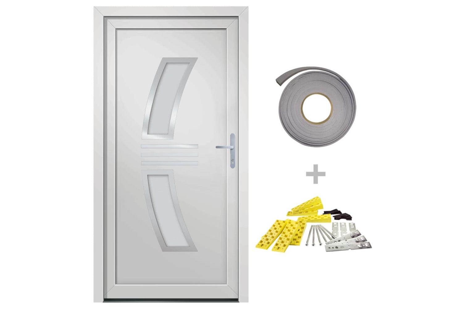 vidaXL 3187928 Front Door White 98x208cm Pvc-2