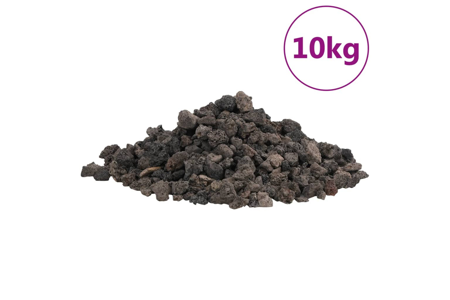 vidaXL 3217180 Volcanic Rocks 10 Kg Black 1-2cm