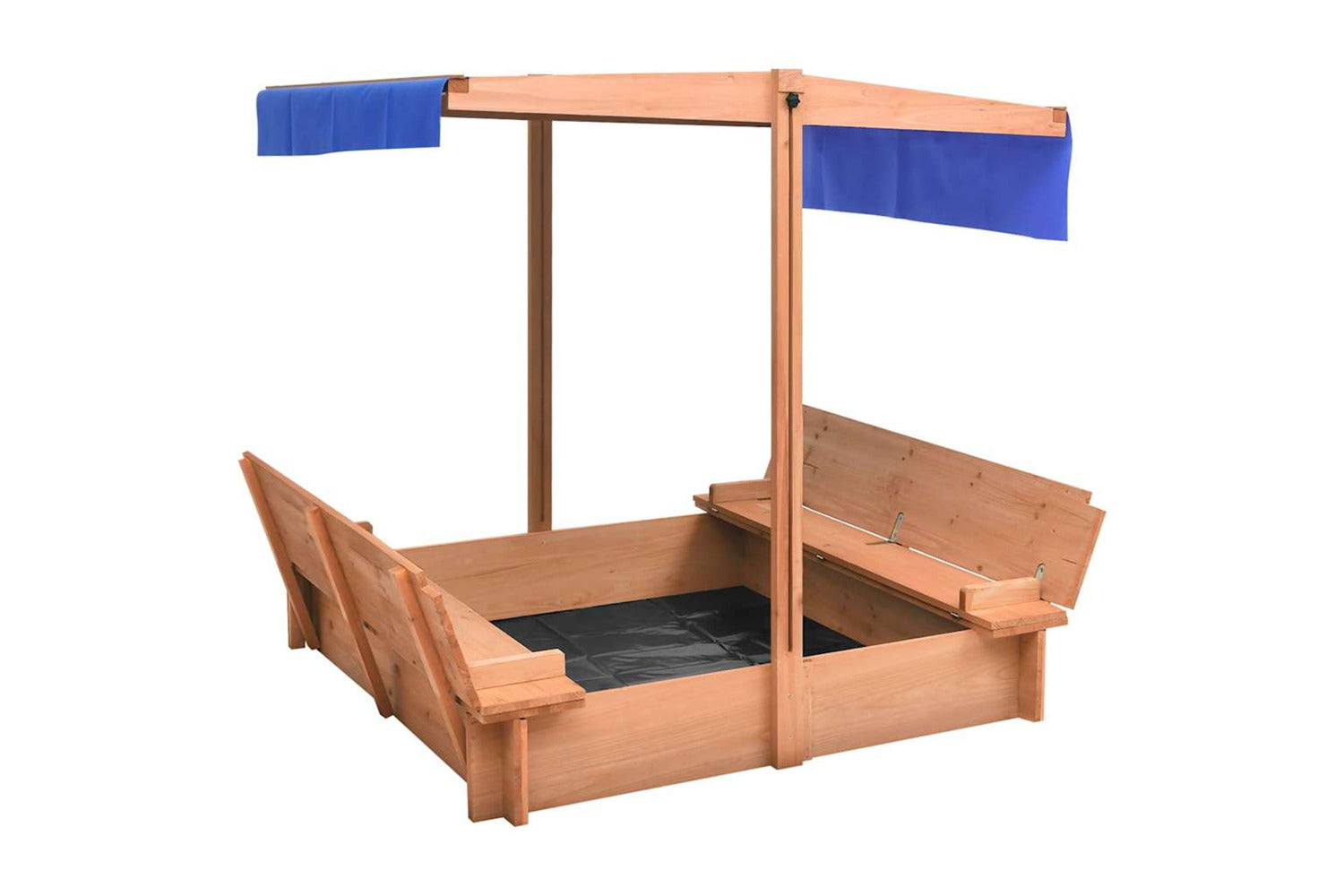 Vidaxl Sandbox With Roof Firwood 112x112x112 Cm-2