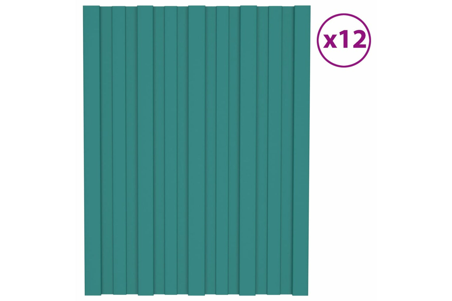 vidaXL 317187 Roof Panels 12 Pcs Galvanised Steel Green 60x45cm-2
