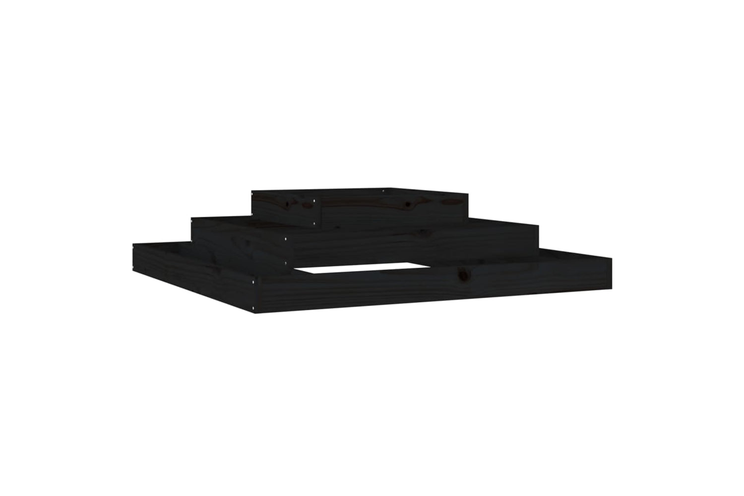 vidaXL 823875 Planter Black 110x110x27cm Solid Wood Pine