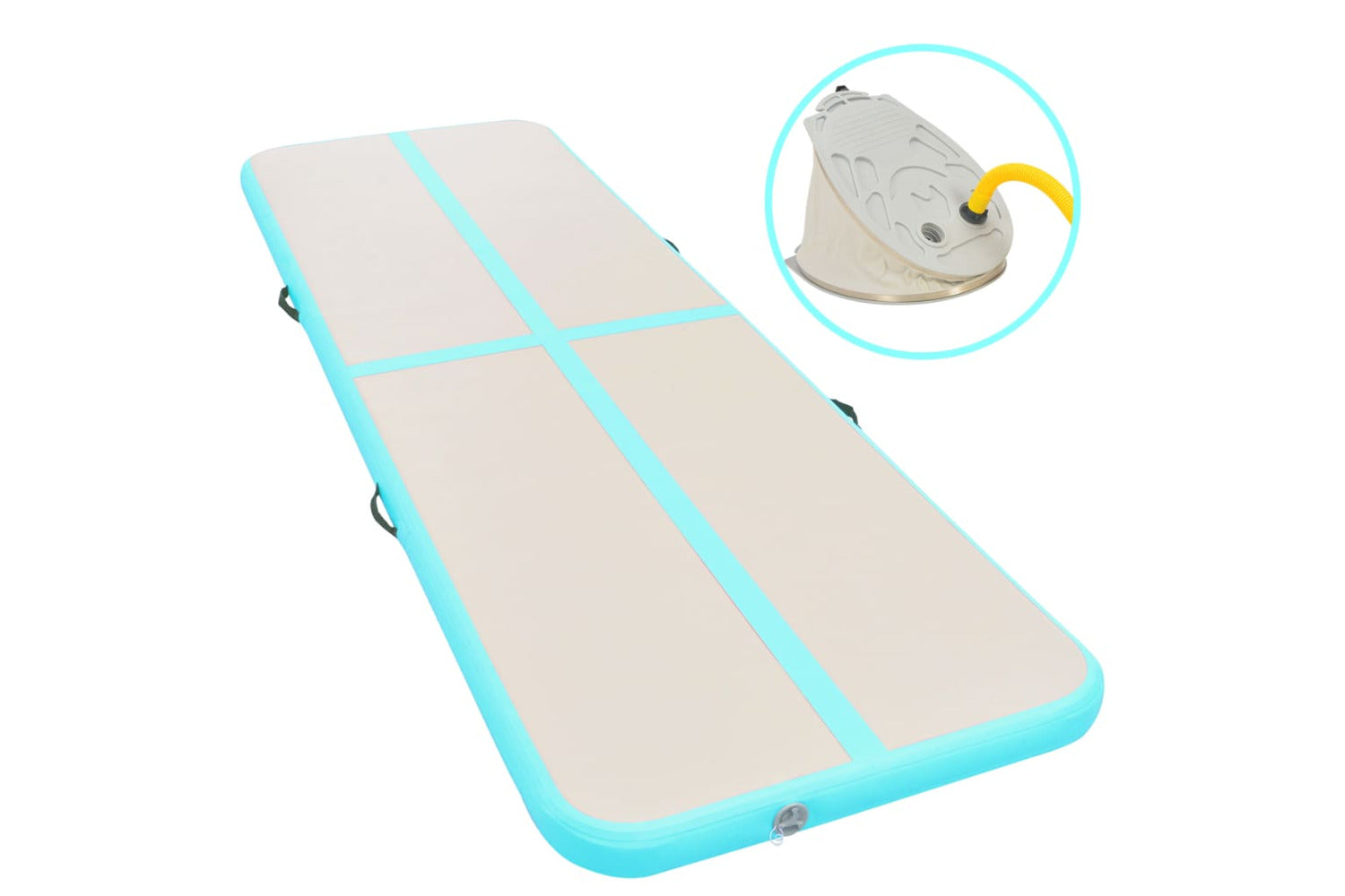 vidaXL 91917 Inflatable Gymnastics Mat With Pump 400x100x10cm Pvc Green-2