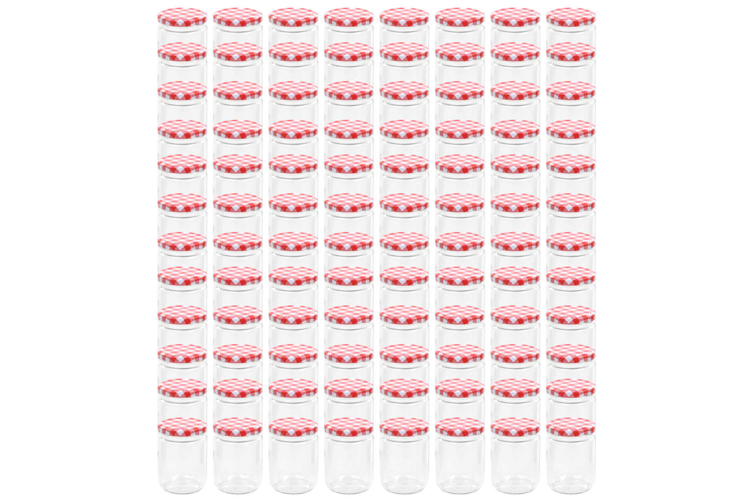 Vidaxl 50799 Glass Jam Jars With White And Red Lid 96 Pcs 230 Ml
