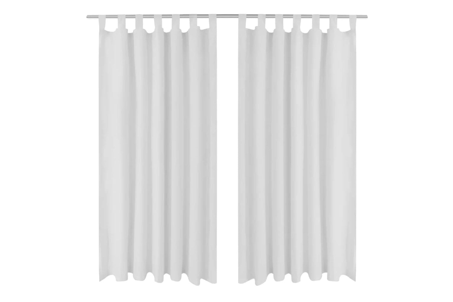 vidaXL 130359 2 Pcs White Micro-satin Curtains With Loops 140 X 175cm