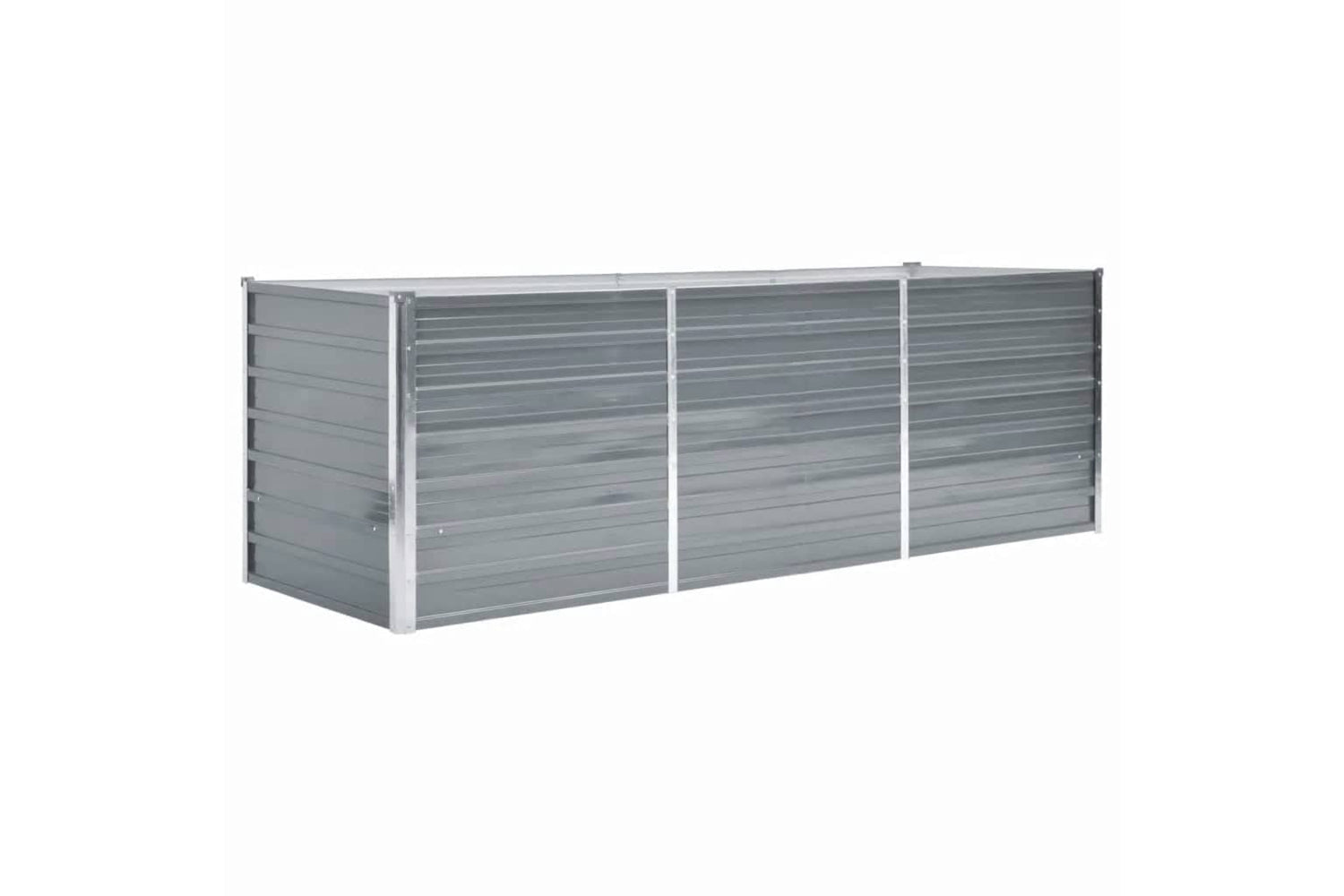 vidaXL 44840 Garden Raised Bed Galvanised Steel 240x80x77cm Grey