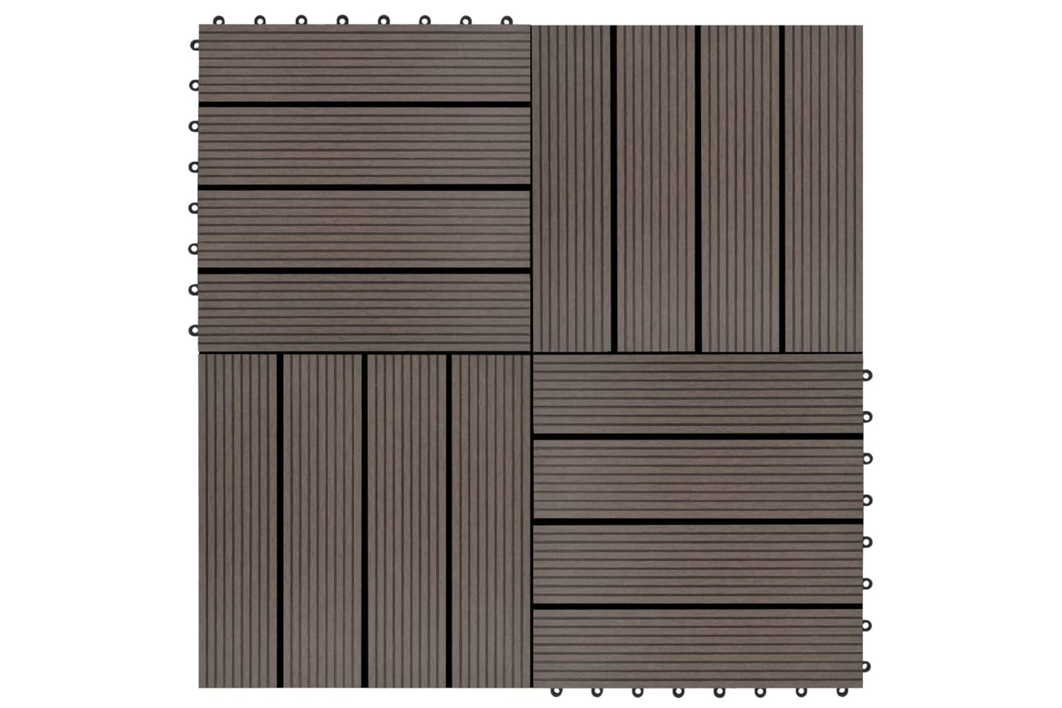 Vidaxl 277802 22 Pcs Decking Tiles 30x30cm 2 Sqm Wpc Brown-2