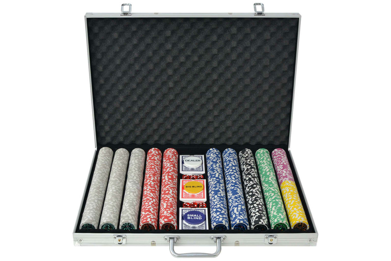 Vidaxl 80185 Poker Set With 1000 Laser Chips Aluminium-2